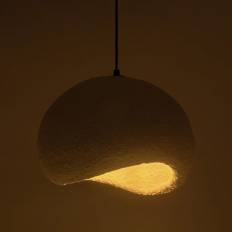 GLOBOSTAR® STONE 204-0176 Μοντέρνο Κρεμαστό Φωτιστικό Οροφής με Ντουί 1 x E27 AC 220-240V IP20 – Λευκό – Μ31.5 x Π35 x Υ26cm