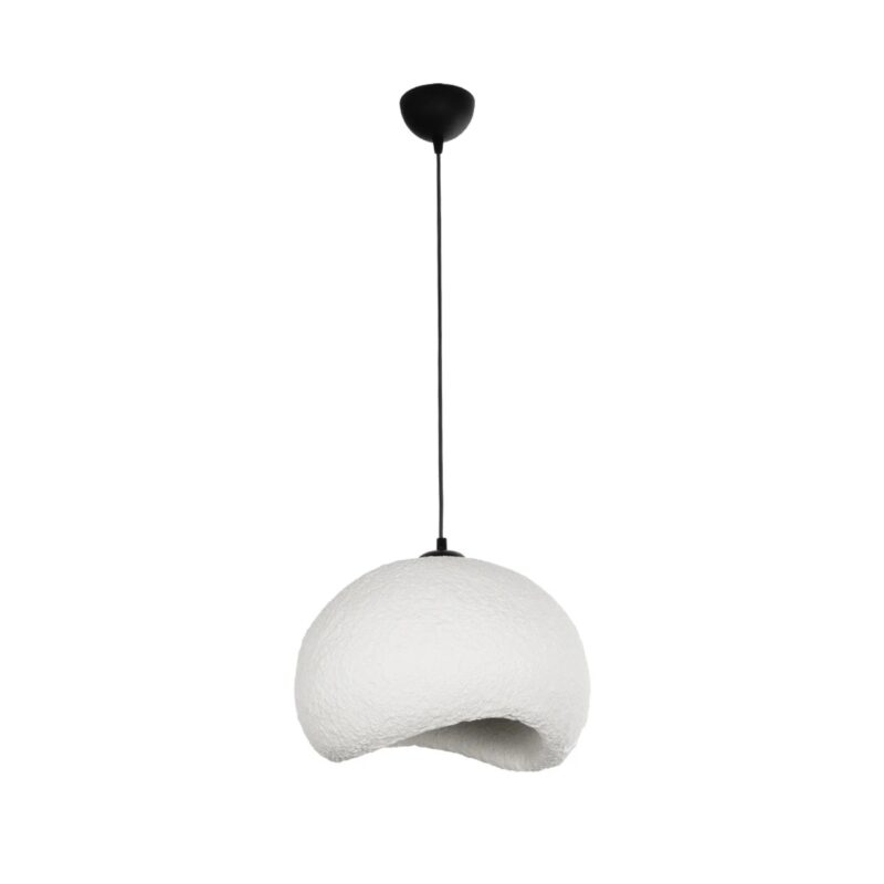 GLOBOSTAR® STONE 204-0176 Μοντέρνο Κρεμαστό Φωτιστικό Οροφής με Ντουί 1 x E27 AC 220-240V IP20 – Λευκό – Μ31.5 x Π35 x Υ26cm