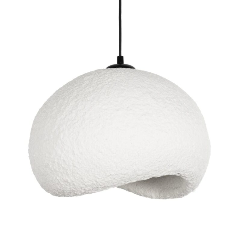 GLOBOSTAR® STONE 204-0176 Μοντέρνο Κρεμαστό Φωτιστικό Οροφής με Ντουί 1 x E27 AC 220-240V IP20 – Λευκό – Μ31.5 x Π35 x Υ26cm