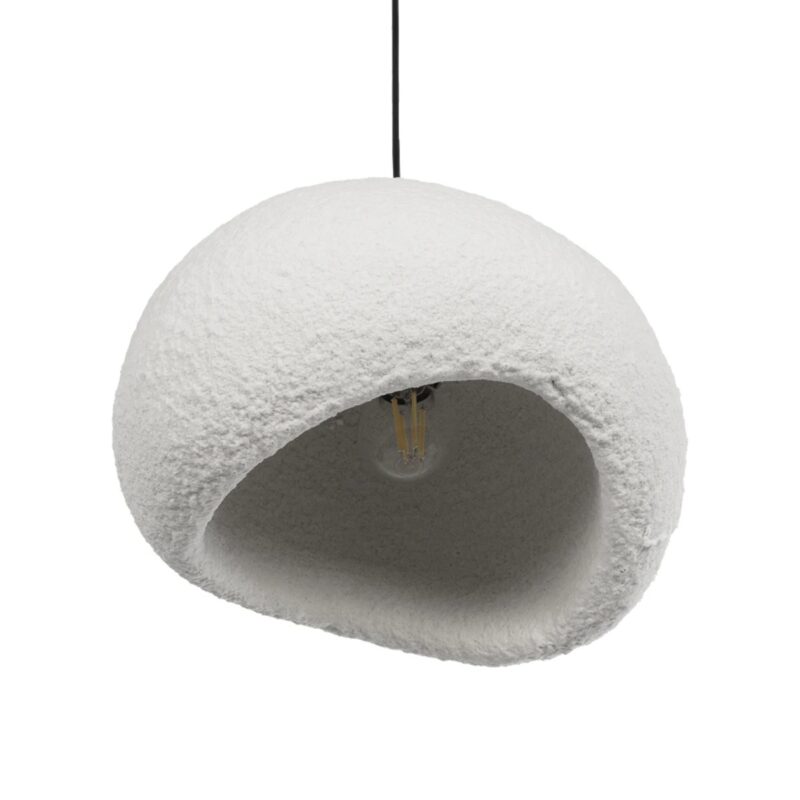 GLOBOSTAR® STONE 204-0176 Μοντέρνο Κρεμαστό Φωτιστικό Οροφής με Ντουί 1 x E27 AC 220-240V IP20 – Λευκό – Μ31.5 x Π35 x Υ26cm
