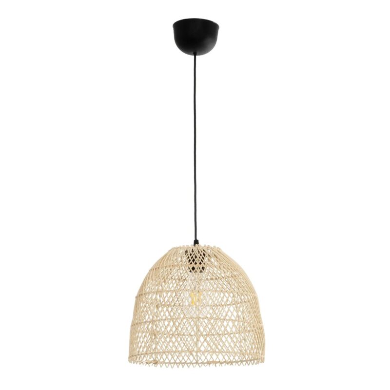 GLOBOSTAR® CESTINO 204-0178 Boho Κρεμαστό Φωτιστικό Οροφής Μονόφωτο 1 x E27 AC 220-240V IP20 Μπεζ – Μ30 x Π30 x Υ25cm