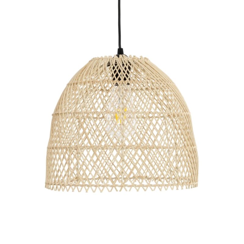 GLOBOSTAR® CESTINO 204-0178 Boho Κρεμαστό Φωτιστικό Οροφής Μονόφωτο 1 x E27 AC 220-240V IP20 Μπεζ – Μ30 x Π30 x Υ25cm