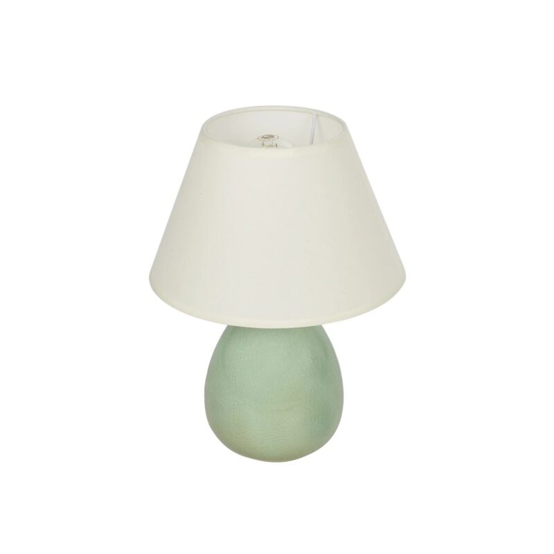 GLOBOSTAR® CESTA 204-0182 Μοντέρνο Επιτραπέζιο Φωτιστικό Πορτατίφ με Ντουί 1 x E27 AC 220-240V IP20 – Λαδί & Μπεζ – Μ22 x Π22 x Υ30cm