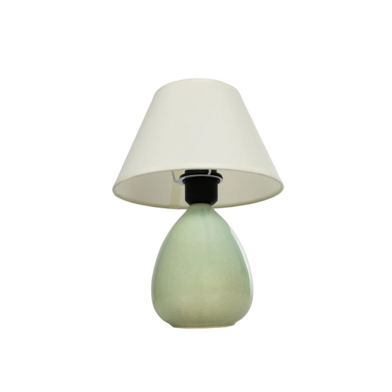 GLOBOSTAR® CESTA 204-0182 Μοντέρνο Επιτραπέζιο Φωτιστικό Πορτατίφ με Ντουί 1 x E27 AC 220-240V IP20 – Λαδί & Μπεζ – Μ22 x Π22 x Υ30cm