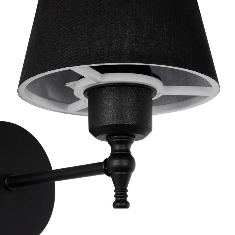 GLOBOSTAR® ELEGANTE 204-0185 Μοντέρνο Φωτιστικό Τοίχου – Απλίκα με Ντουί 1 x E27 AC 220-240V IP20 – Μαύρο – Μ14 x Π22 x Υ24cm