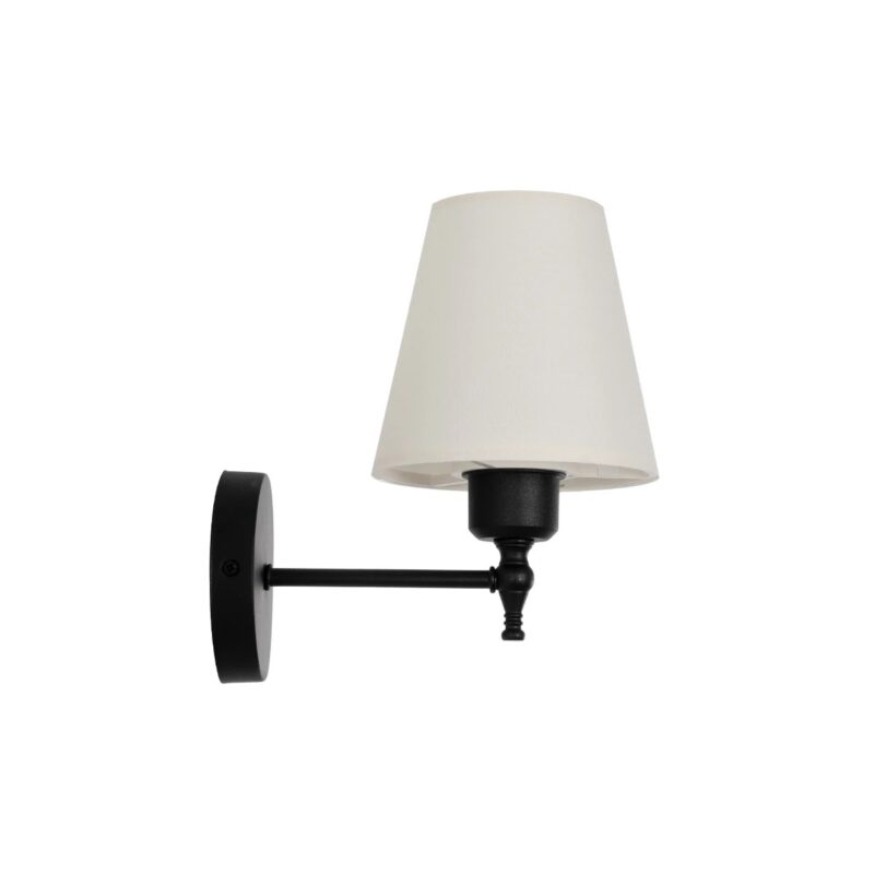 GLOBOSTAR® ELEGANTE 204-0186 Μοντέρνο Φωτιστικό Τοίχου – Απλίκα με Ντουί 1 x E27 AC 220-240V IP20 – Μαύρο & Μπεζ – Μ14 x Π22 x Υ24cm