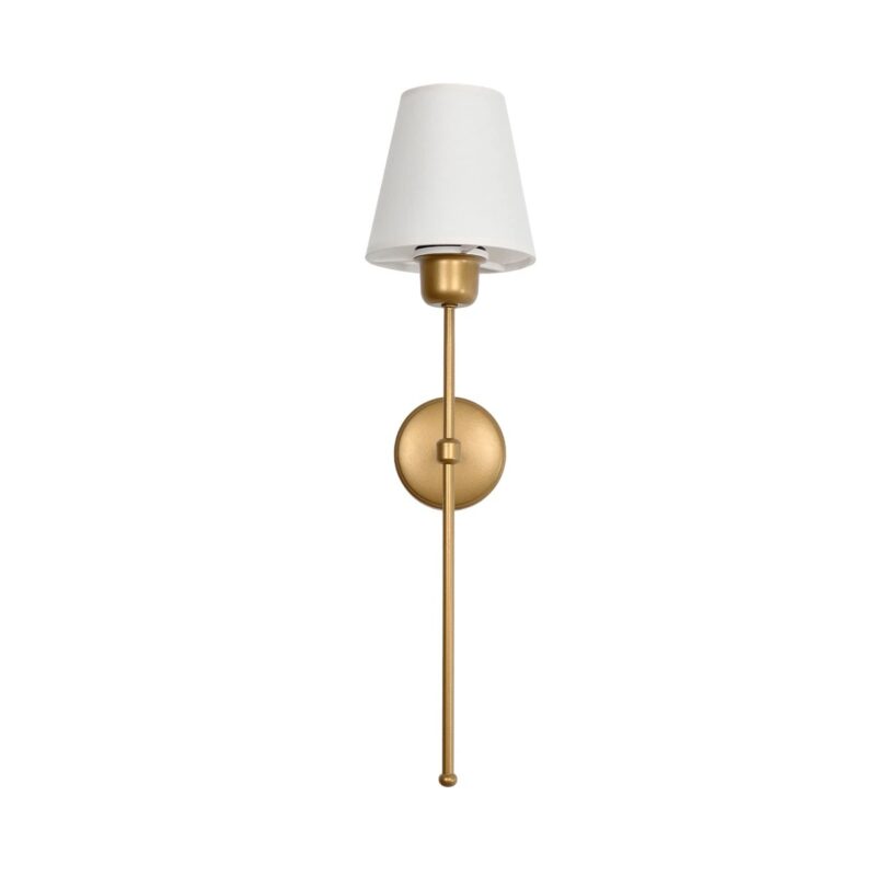GLOBOSTAR® LING 204-0189 Μοντέρνο Φωτιστικό Τοίχου – Απλίκα με Ντουί 1 x E27 AC 220-240V IP20 – Χρυσό & Μπεζ – Μ14 x Π21 x Υ54cm