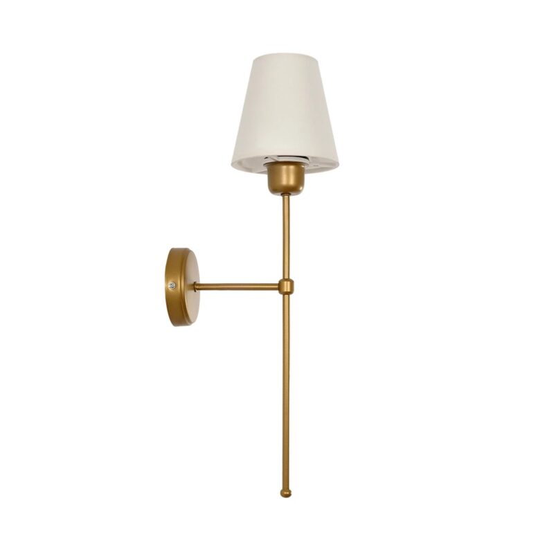 GLOBOSTAR® LING 204-0189 Μοντέρνο Φωτιστικό Τοίχου – Απλίκα με Ντουί 1 x E27 AC 220-240V IP20 – Χρυσό & Μπεζ – Μ14 x Π21 x Υ54cm