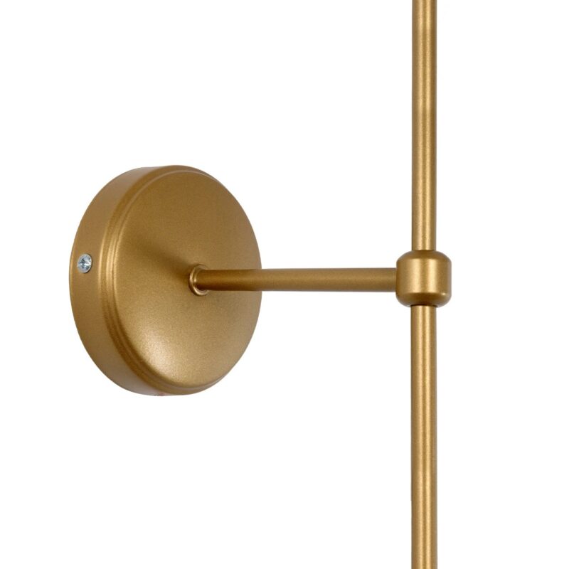 GLOBOSTAR® LING 204-0189 Μοντέρνο Φωτιστικό Τοίχου – Απλίκα με Ντουί 1 x E27 AC 220-240V IP20 – Χρυσό & Μπεζ – Μ14 x Π21 x Υ54cm