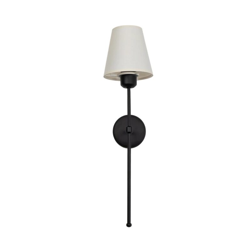 GLOBOSTAR® LING 204-0190 Μοντέρνο Φωτιστικό Τοίχου – Απλίκα με Ντουί 1 x E27 AC 220-240V IP20 – Μαύρο & Μπεζ – Μ14 x Π21 x Υ54cm