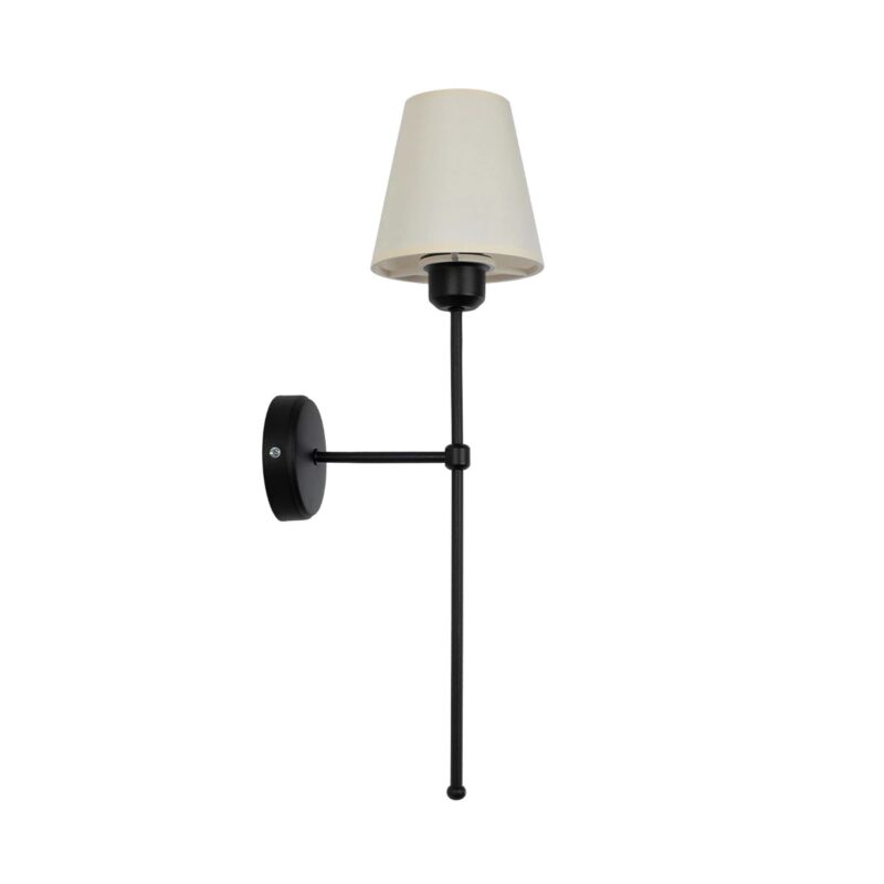 GLOBOSTAR® LING 204-0190 Μοντέρνο Φωτιστικό Τοίχου – Απλίκα με Ντουί 1 x E27 AC 220-240V IP20 – Μαύρο & Μπεζ – Μ14 x Π21 x Υ54cm