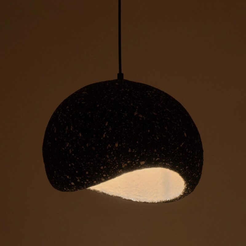 GLOBOSTAR® STONE 204-0194 Μοντέρνο Κρεμαστό Φωτιστικό Οροφής με Ντουί 1 x E27 AC 220-240V IP20 – Μαύρο – Μ35 x Π31 x Υ26cm