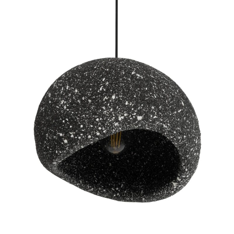 GLOBOSTAR® STONE 204-0194 Μοντέρνο Κρεμαστό Φωτιστικό Οροφής με Ντουί 1 x E27 AC 220-240V IP20 – Μαύρο – Μ35 x Π31 x Υ26cm