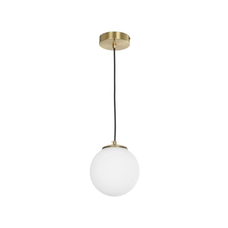 GLOBOSTAR® GLOBIDIO 204-0195 Μοντέρνο Κρεμαστό Φωτιστικό Οροφής με Ντουί 1 x E27 AC 220-240V IP20 – Χρύσο & Λευκό – Μ15 x Π15 x Υ15cm