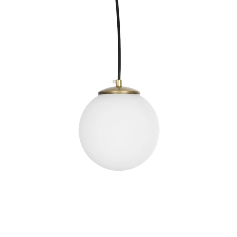 GLOBOSTAR® GLOBIDIO 204-0195 Μοντέρνο Κρεμαστό Φωτιστικό Οροφής με Ντουί 1 x E27 AC 220-240V IP20 – Χρύσο & Λευκό – Μ15 x Π15 x Υ15cm