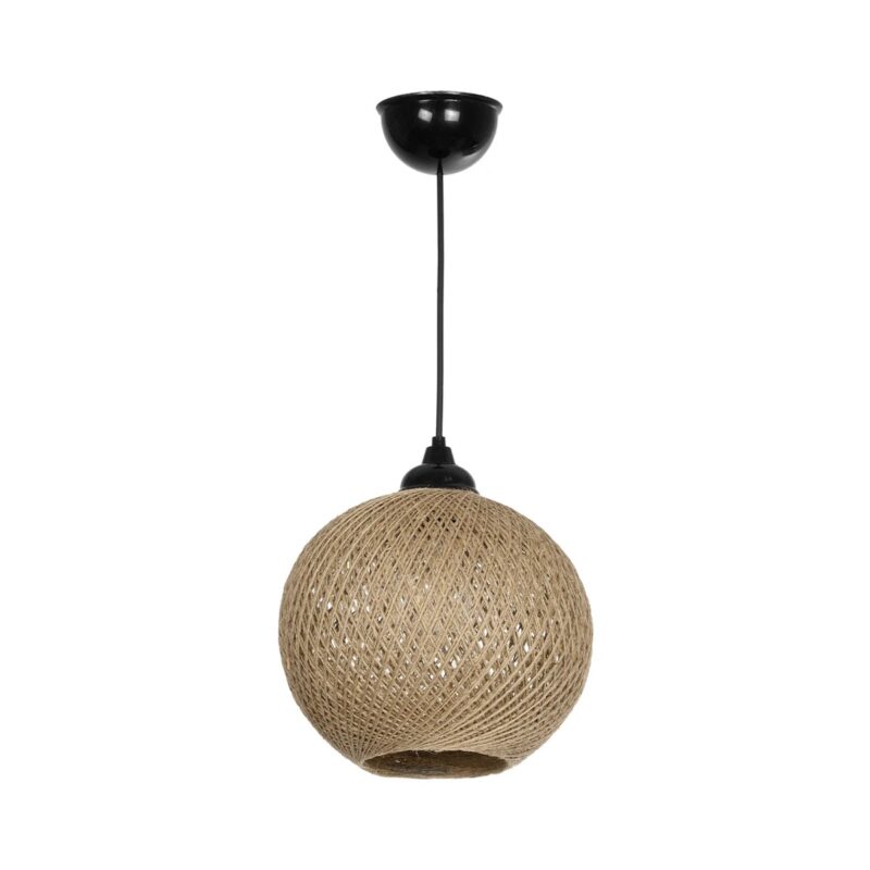 GLOBOSTAR® SOLEI 205-0003 Boho Κρεμαστό Φωτιστικό Οροφής με Ντουί 1 x E27 AC 220-240V IP20 – Μπεζ – M20 x Π20 x Υ25cm