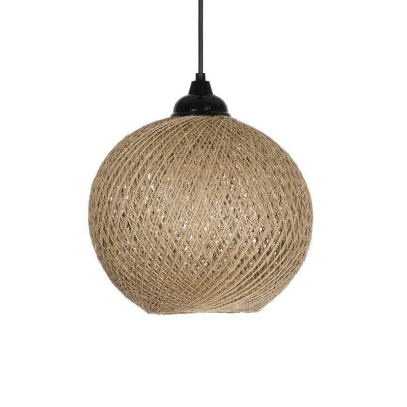 GLOBOSTAR® SOLEI 205-0003 Boho Κρεμαστό Φωτιστικό Οροφής με Ντουί 1 x E27 AC 220-240V IP20 – Μπεζ – M20 x Π20 x Υ25cm