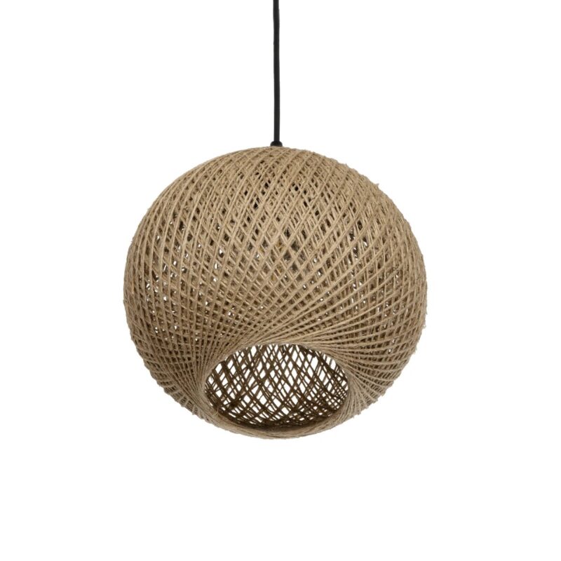 GLOBOSTAR® SOLEI 205-0003 Boho Κρεμαστό Φωτιστικό Οροφής με Ντουί 1 x E27 AC 220-240V IP20 – Μπεζ – M20 x Π20 x Υ25cm