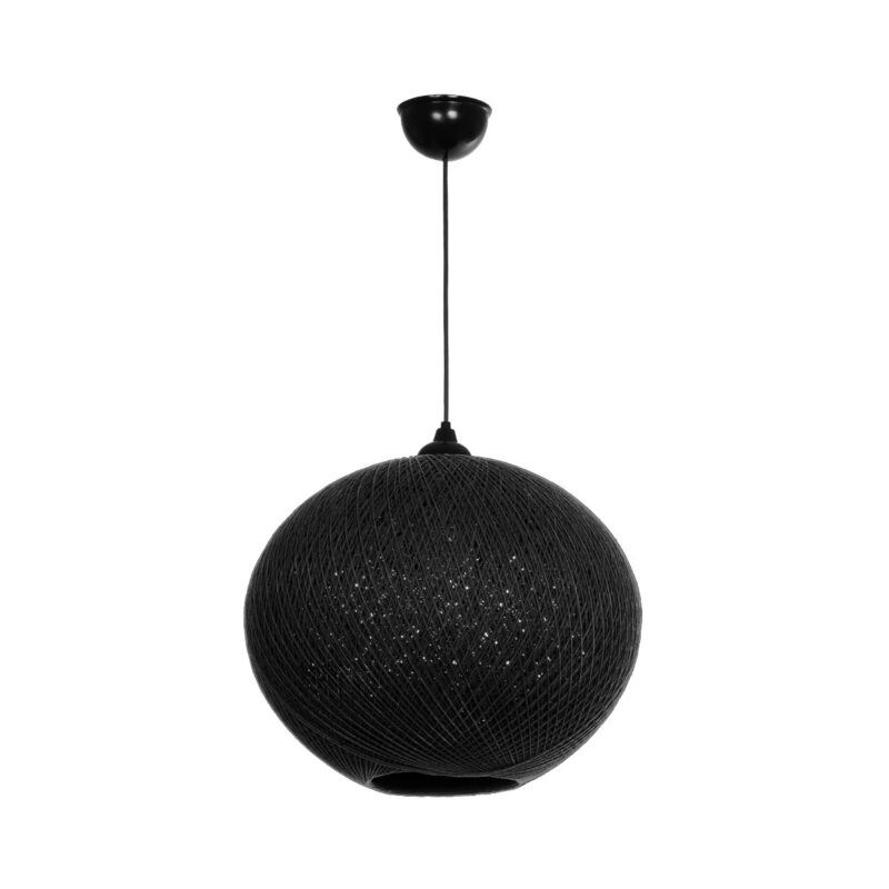 GLOBOSTAR® SOLEI 205-0005 Boho Κρεμαστό Φωτιστικό Οροφής με Ντουί 1 x E27 AC 220-240V IP20 – Μαύρο – M30 x Π30 x Υ35cm