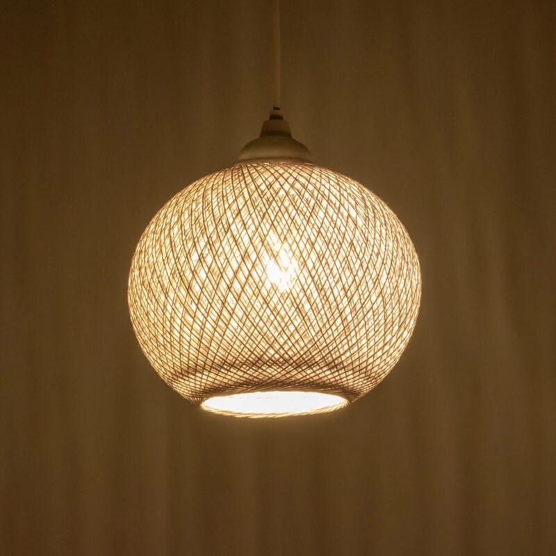 GLOBOSTAR® SOLEI 205-0009 Boho Κρεμαστό Φωτιστικό Οροφής με Ντουί 1 x E27 AC 220-240V IP20 – Λευκό – M20 x Π20 x Υ25cm