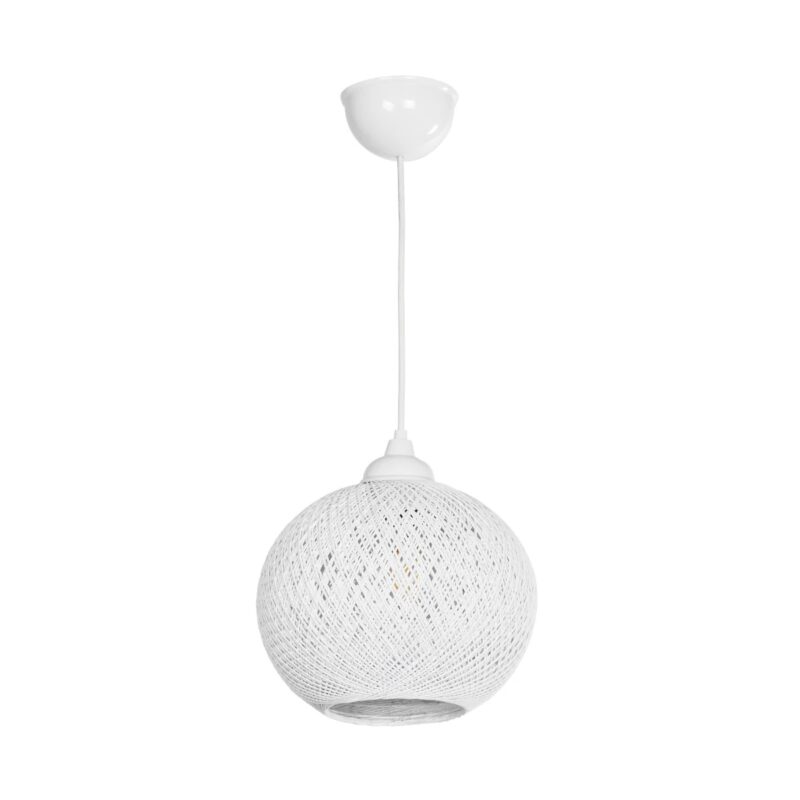 GLOBOSTAR® SOLEI 205-0009 Boho Κρεμαστό Φωτιστικό Οροφής με Ντουί 1 x E27 AC 220-240V IP20 – Λευκό – M20 x Π20 x Υ25cm