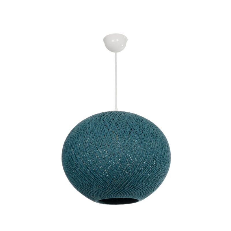 GLOBOSTAR® SOLEI 205-0010 Boho Κρεμαστό Φωτιστικό Οροφής με Ντουί 1 x E27 AC 220-240V IP20 – Τιρκουάζ – M40 x Π40 x Υ36cm