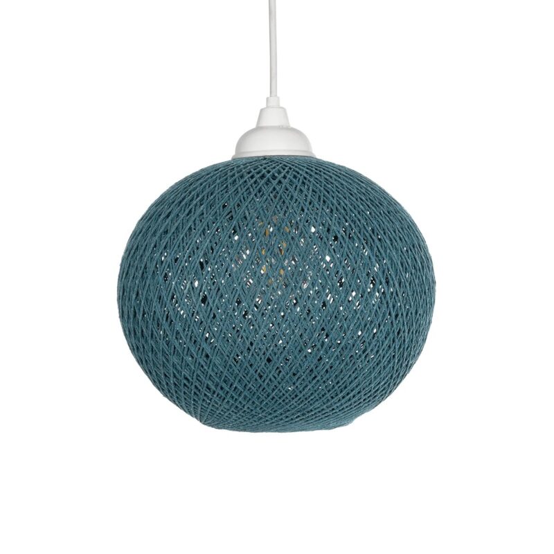 GLOBOSTAR® SOLEI 205-0012 Boho Κρεμαστό Φωτιστικό Οροφής με Ντουί 1 x E27 AC 220-240V IP20 – Τιρκουάζ – M20 x Π20 x Υ25cm
