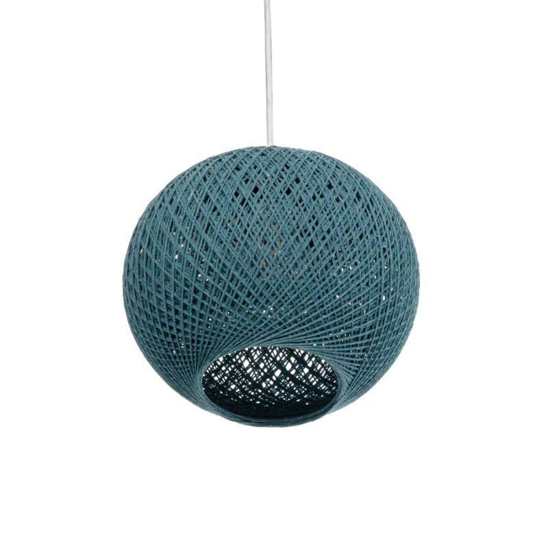 GLOBOSTAR® SOLEI 205-0012 Boho Κρεμαστό Φωτιστικό Οροφής με Ντουί 1 x E27 AC 220-240V IP20 – Τιρκουάζ – M20 x Π20 x Υ25cm