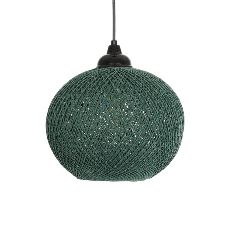 GLOBOSTAR® SOLEI 205-0015 Boho Κρεμαστό Φωτιστικό Οροφής με Ντουί 1 x E27 AC 220-240V IP20 – Πράσινο – M20 x Π20 x Υ25cm