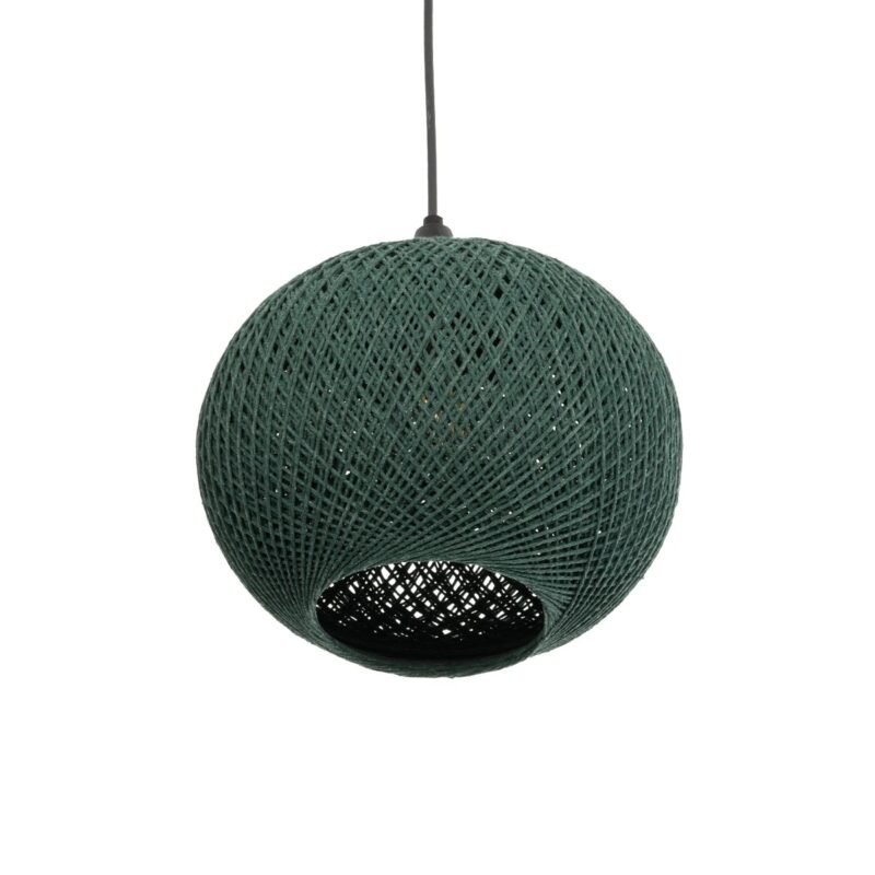 GLOBOSTAR® SOLEI 205-0015 Boho Κρεμαστό Φωτιστικό Οροφής με Ντουί 1 x E27 AC 220-240V IP20 – Πράσινο – M20 x Π20 x Υ25cm
