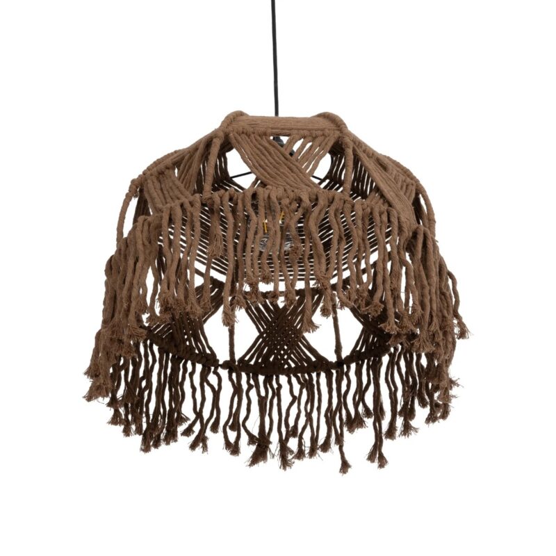 GLOBOSTAR® TONA 205-0016 Boho Κρεμαστό Φωτιστικό Οροφής με Ντουί 1 x E27 AC 220-240V IP20 – Καφέ- M40 x Π40 x Υ38cm