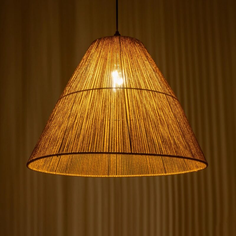 GLOBOSTAR® HUTT 205-0018 Boho Κρεμαστό Φωτιστικό Οροφής με Ντουί 1 x E27 AC 220-240V IP20 – Μπεζ – M50 x Π50 x Υ40cm