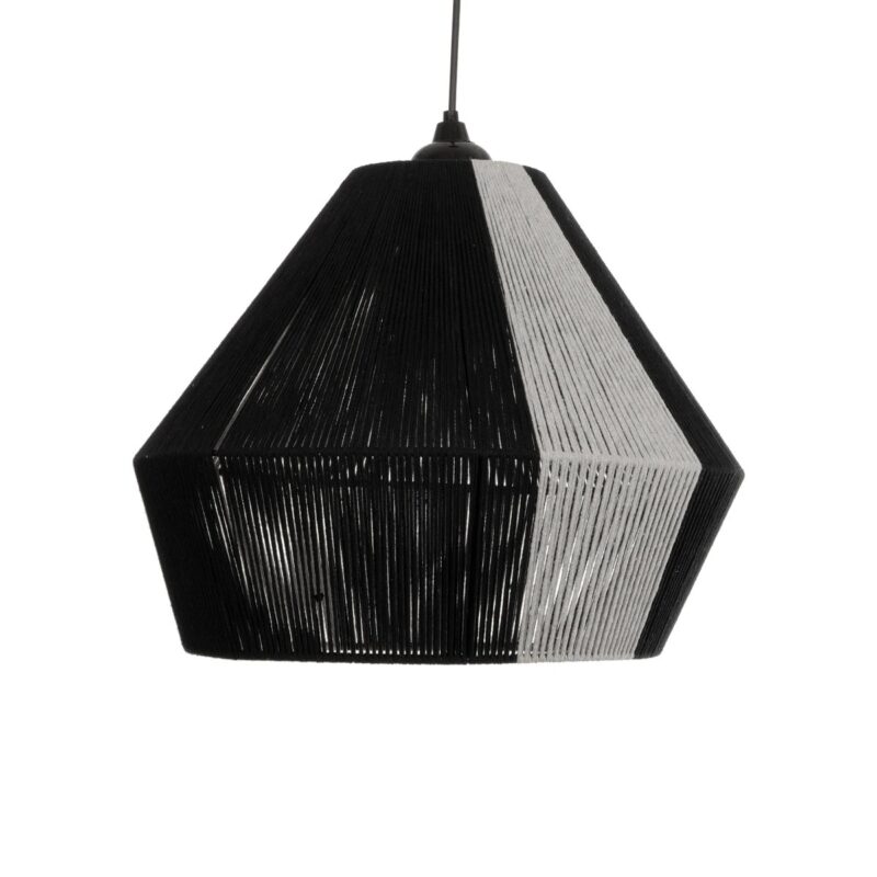 GLOBOSTAR® ANGULUS 205-0021 Boho Κρεμαστό Φωτιστικό Οροφής με Ντουί 1 x E27 AC 220-240V IP20 – Μαύρο & Γκρι – M40 x Π40 x Υ35cm
