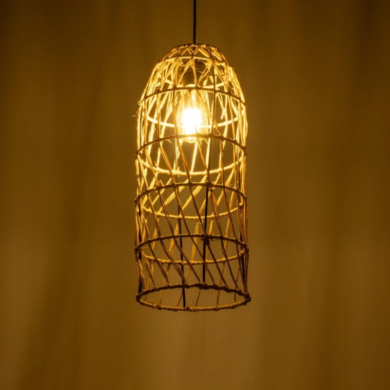 GLOBOSTAR® NETI 205-0024 Boho Κρεμαστό Φωτιστικό Οροφής με Ντουί 1 x E27 AC 220-240V IP20 – Μπεζ – M20 x Π20 x Υ49cm