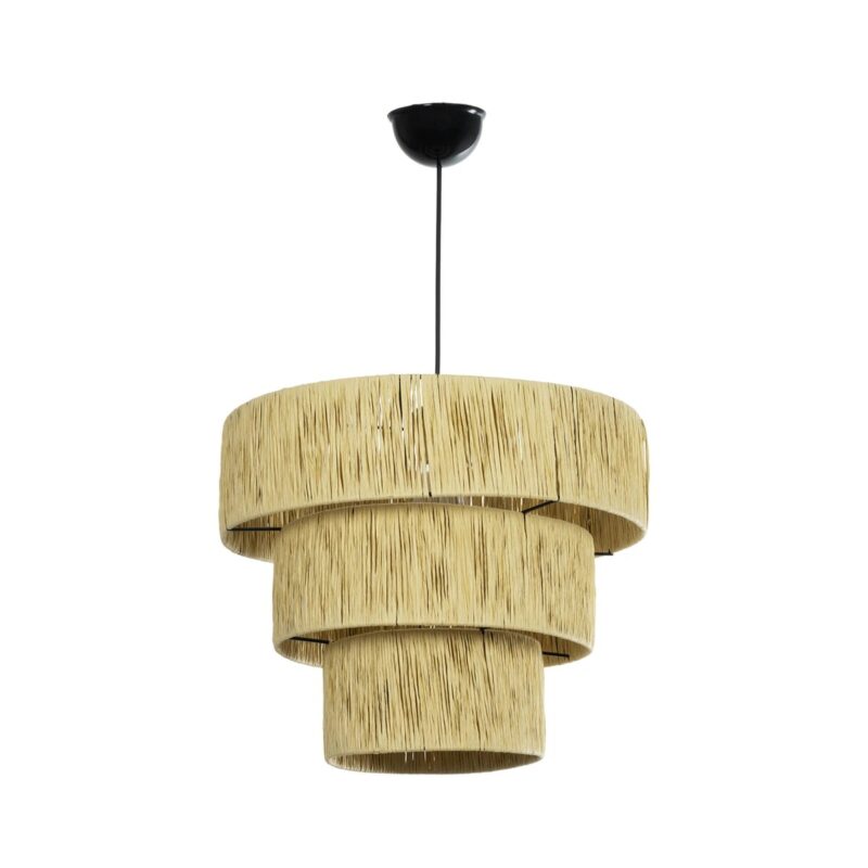 GLOBOSTAR® COROIN 205-0034 Boho Κρεμαστό Φωτιστικό Οροφής με Ντουί 1 x E27 AC 220-240V IP20 – Μπεζ – M40 x Π40 x Υ35cm