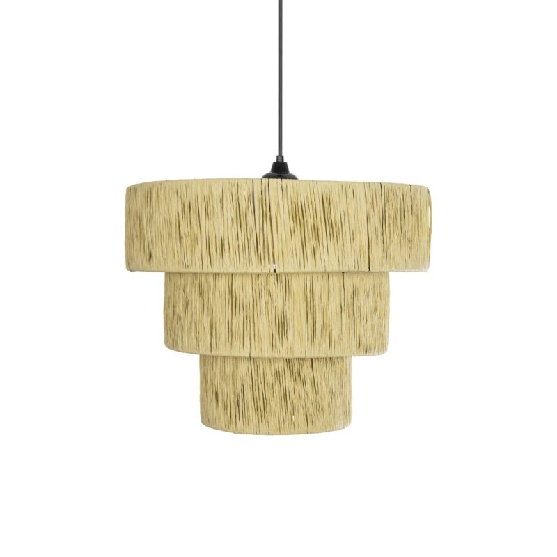 GLOBOSTAR® COROIN 205-0034 Boho Κρεμαστό Φωτιστικό Οροφής με Ντουί 1 x E27 AC 220-240V IP20 – Μπεζ – M40 x Π40 x Υ35cm