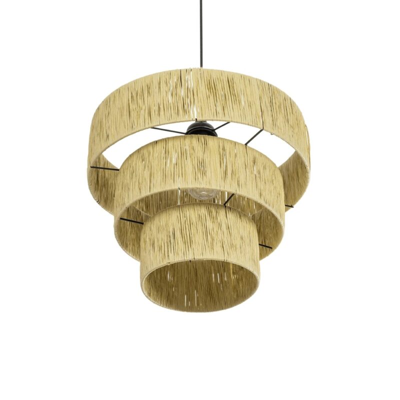 GLOBOSTAR® COROIN 205-0034 Boho Κρεμαστό Φωτιστικό Οροφής με Ντουί 1 x E27 AC 220-240V IP20 – Μπεζ – M40 x Π40 x Υ35cm