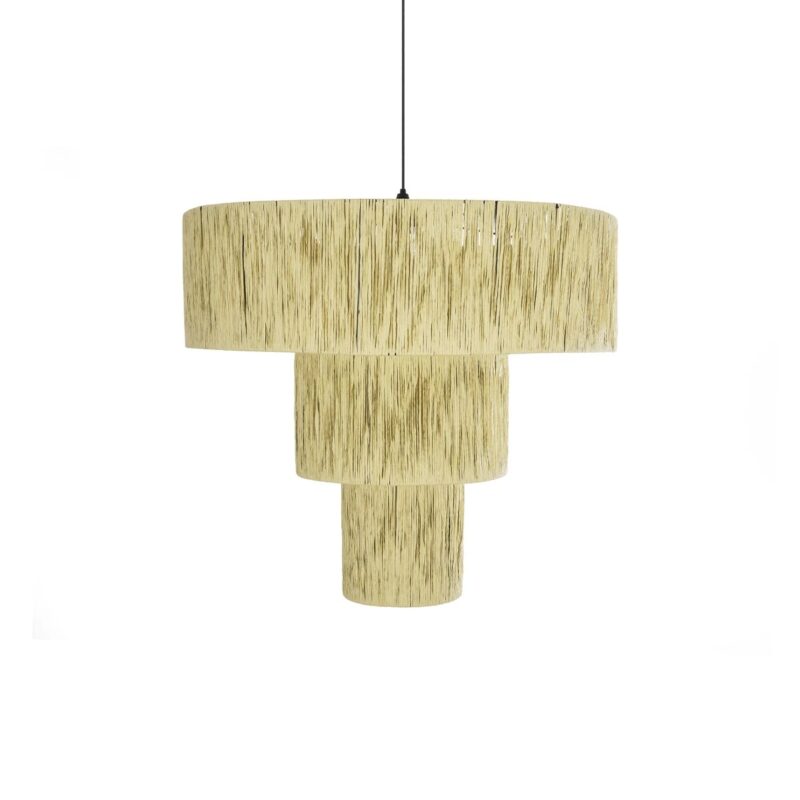 GLOBOSTAR® COROIN 205-0035 Boho Κρεμαστό Φωτιστικό Οροφής με Ντουί 1 x E27 AC 220-240V IP20 – Μπεζ – M70 x Π70 x Υ64cm