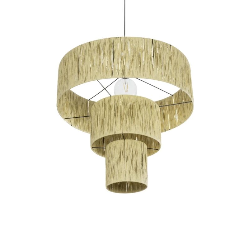 GLOBOSTAR® COROIN 205-0035 Boho Κρεμαστό Φωτιστικό Οροφής με Ντουί 1 x E27 AC 220-240V IP20 – Μπεζ – M70 x Π70 x Υ64cm