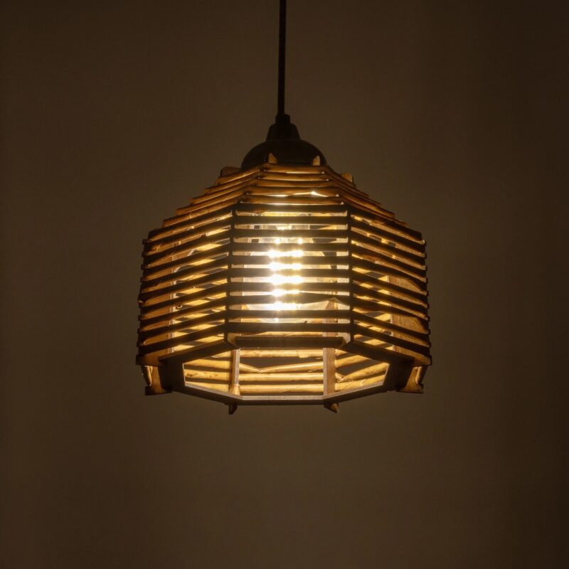 GLOBOSTAR® JUTTI 205-0040 Boho Κρεμαστό Φωτιστικό Οροφής με Ντουί 1 x E27 AC 220-240V IP20 – Μπεζ – M20 x Π20 x Υ18cm