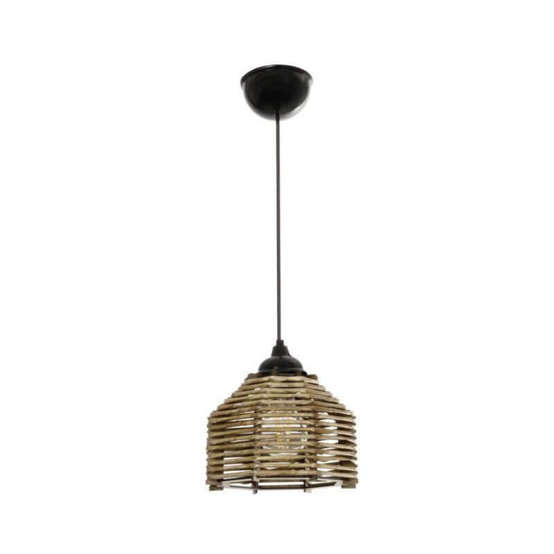 GLOBOSTAR® JUTTI 205-0040 Boho Κρεμαστό Φωτιστικό Οροφής με Ντουί 1 x E27 AC 220-240V IP20 – Μπεζ – M20 x Π20 x Υ18cm