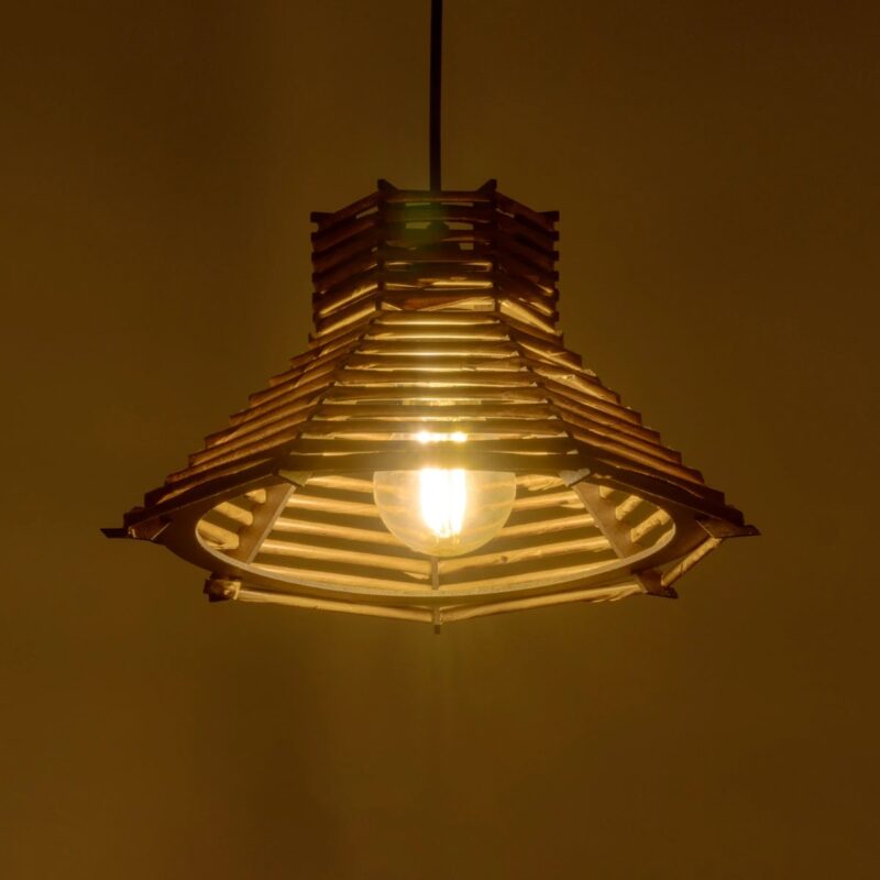 GLOBOSTAR® JUTTI 205-0042 Boho Κρεμαστό Φωτιστικό Οροφής με Ντουί 1 x E27 AC 220-240V IP20 – Μπεζ – M26 x Π26 x Υ15cm