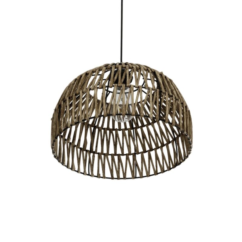 GLOBOSTAR® ARANCIA 205-0047 Boho Κρεμαστό Φωτιστικό Οροφής με Ντουί 1 x E27 AC 220-240V IP20 – Μπεζ – M35 x Π35 x Υ26cm