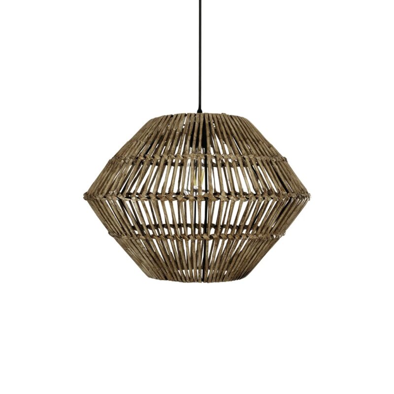 GLOBOSTAR® ARANCIA 205-0048 Boho Κρεμαστό Φωτιστικό Οροφής με Ντουί 1 x E27 AC 220-240V IP20 – Μπεζ – M46 x Π46 x Υ35cm