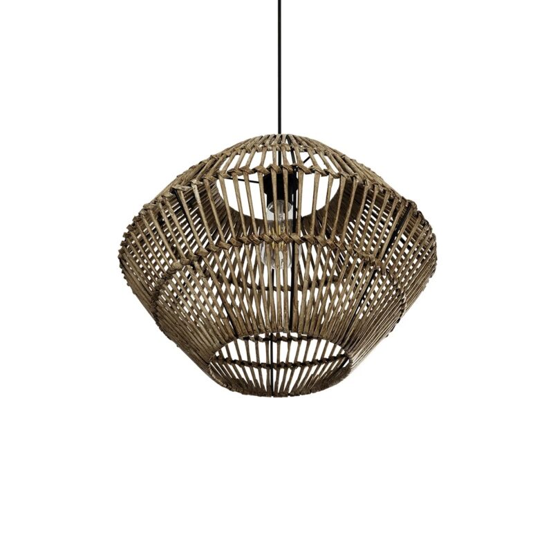 GLOBOSTAR® ARANCIA 205-0048 Boho Κρεμαστό Φωτιστικό Οροφής με Ντουί 1 x E27 AC 220-240V IP20 – Μπεζ – M46 x Π46 x Υ35cm