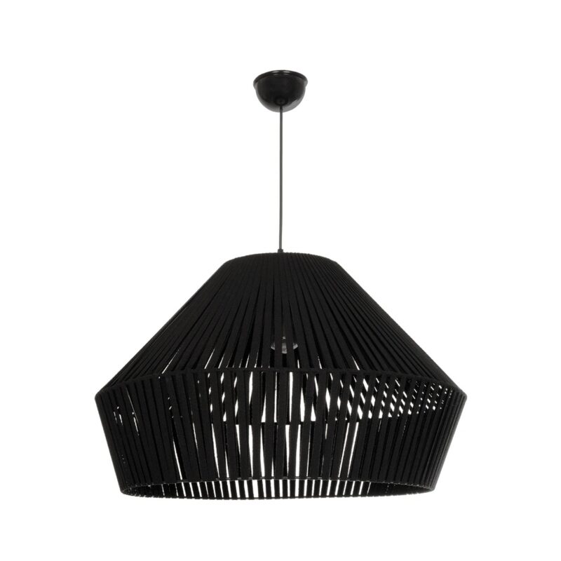 GLOBOSTAR® NUI 205-0062 Boho Κρεμαστό Φωτιστικό Οροφής με Ντουί 1 x E27 AC 220-240V IP20 – Μαύρο – M60 x Π60 x Υ41cm