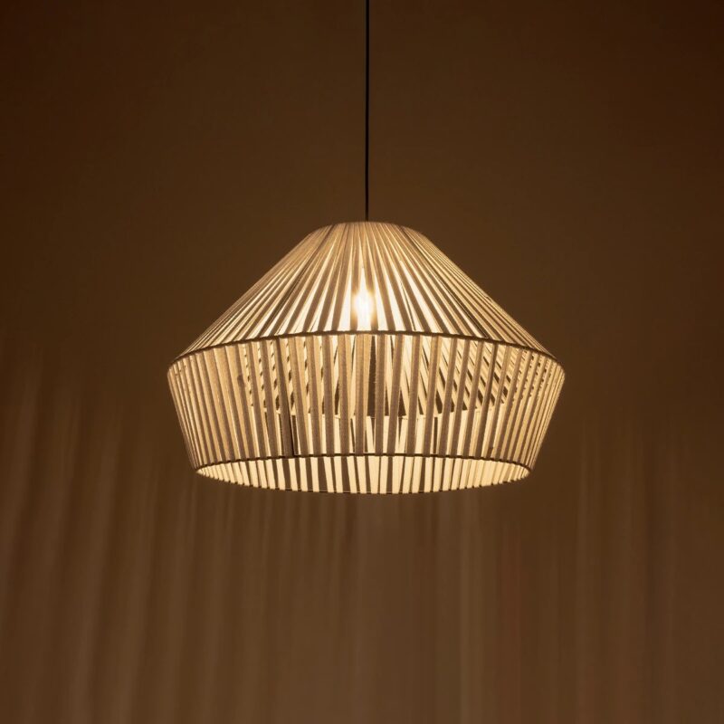 GLOBOSTAR® NUI 205-0064 Boho Κρεμαστό Φωτιστικό Οροφής με Ντουί 1 x E27 AC 220-240V IP20 – Λευκό – M60 x Π60 x Υ41cm