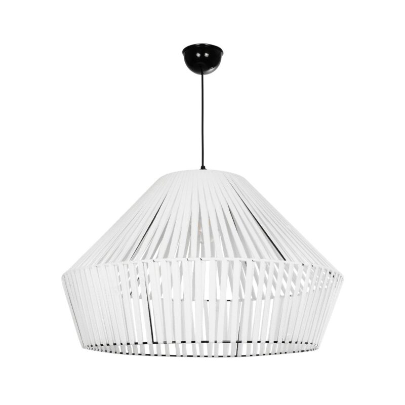GLOBOSTAR® NUI 205-0064 Boho Κρεμαστό Φωτιστικό Οροφής με Ντουί 1 x E27 AC 220-240V IP20 – Λευκό – M60 x Π60 x Υ41cm