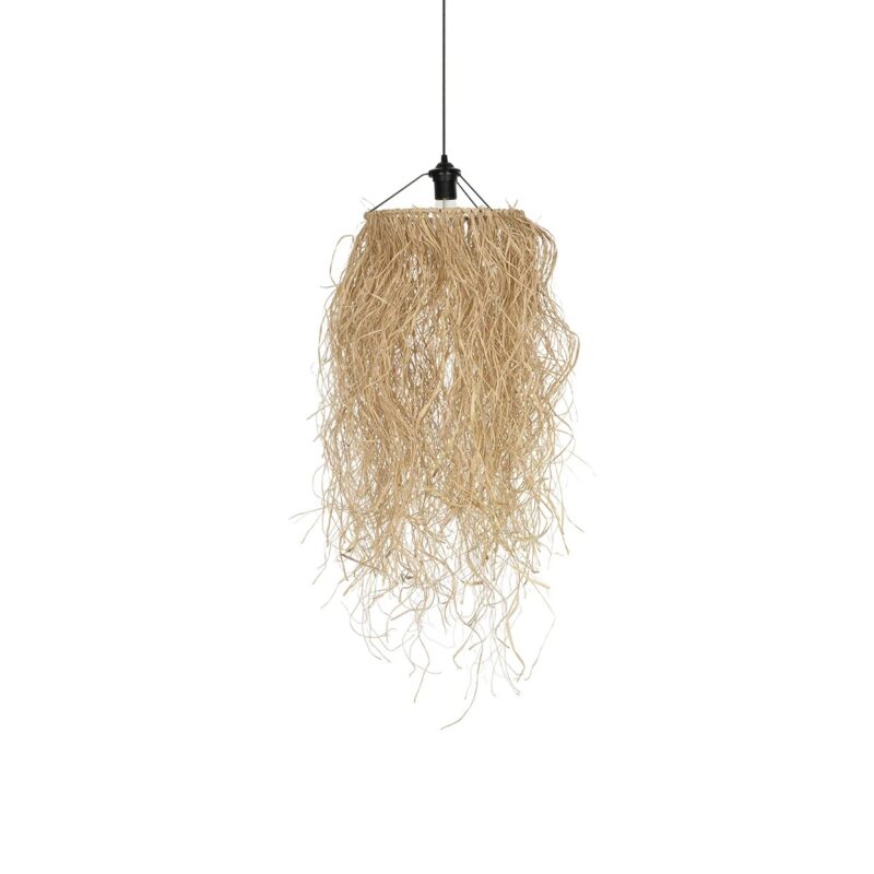 GLOBOSTAR® PIOVERE 205-0078 Boho Κρεμαστό Φωτιστικό Οροφής με Ντουί 1 x E27 AC 220-240V IP20 – Μπεζ – M35 x Π35 x Υ70cm
