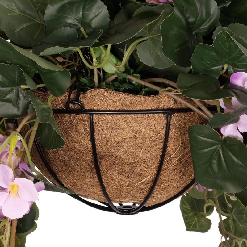 GloboStar® Artificial Garden BEGONIA HANGING PLANT 20639 Τεχνητό Κρεμαστό Διακοσμητικό Φυτό Βιγόνια Π75 x Μ75 x Y80cm